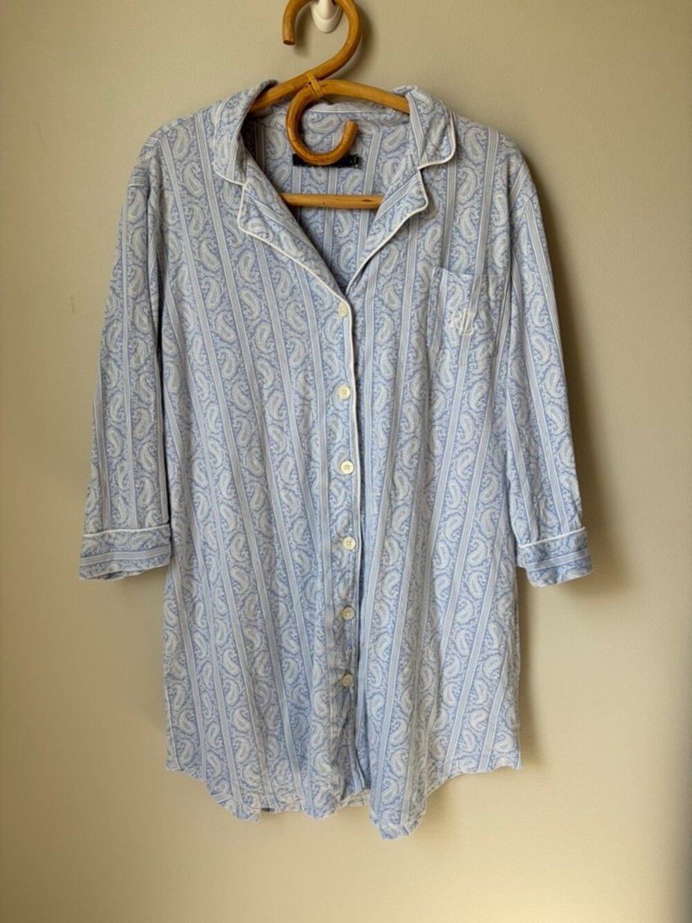 Lauren Ralph Lauren Blue Paisley Nightshirt Women's Large